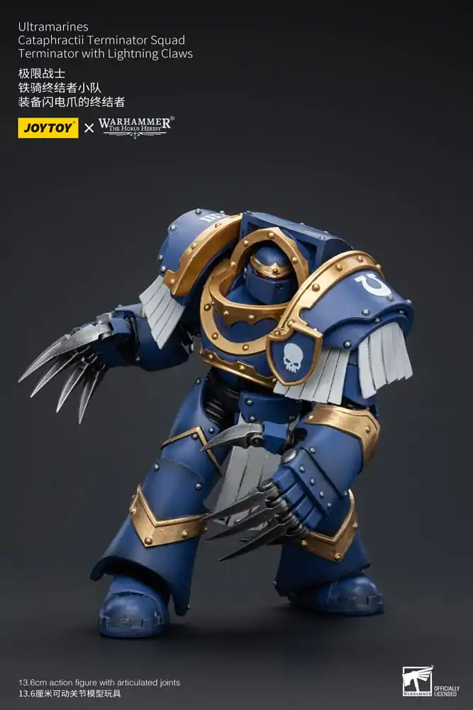 Warhammer The Horus Heresy Akčná figúrka 1/18 Ultramarines Cataphractii Terminator Squad Terminator s Lightning Claws 14 cm produktová fotografia