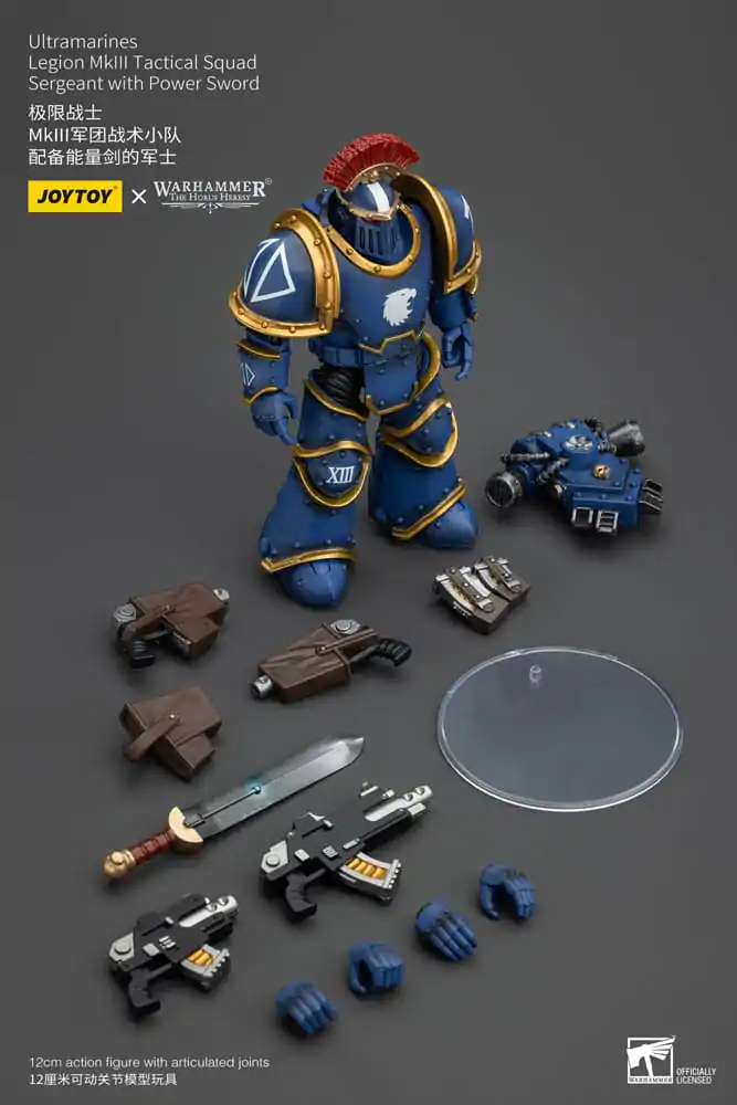 Warhammer The Horus Heresy Akčná figúrka 1/18 Ultramarines Legion MKIII Taktická čata Seržant s energetickým mečom 12 cm termékfotó