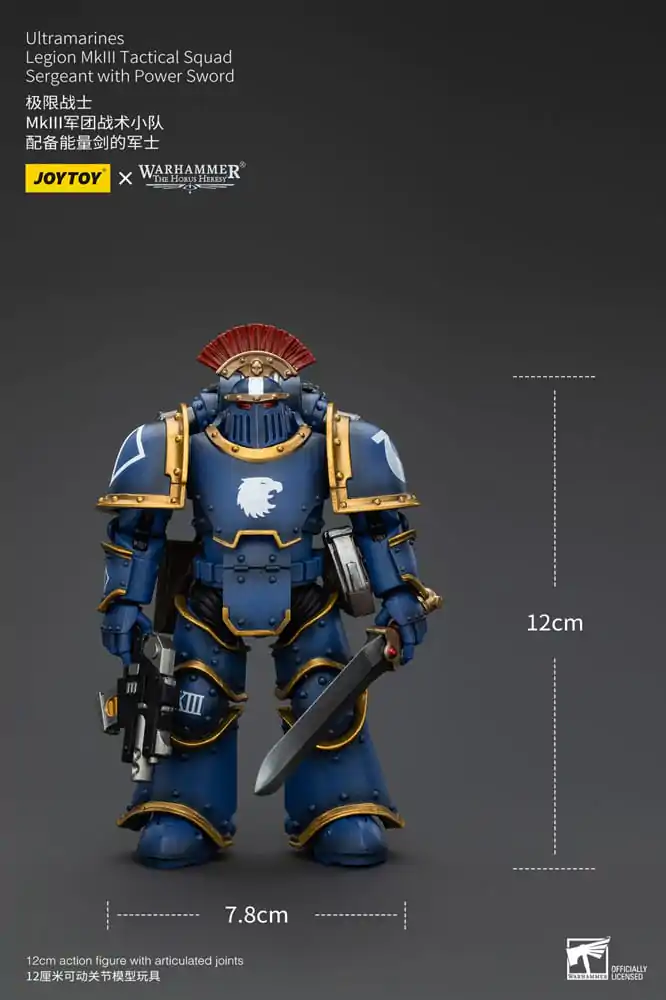 Warhammer The Horus Heresy Akčná figúrka 1/18 Ultramarines Legion MKIII Taktická čata Seržant s energetickým mečom 12 cm termékfotó