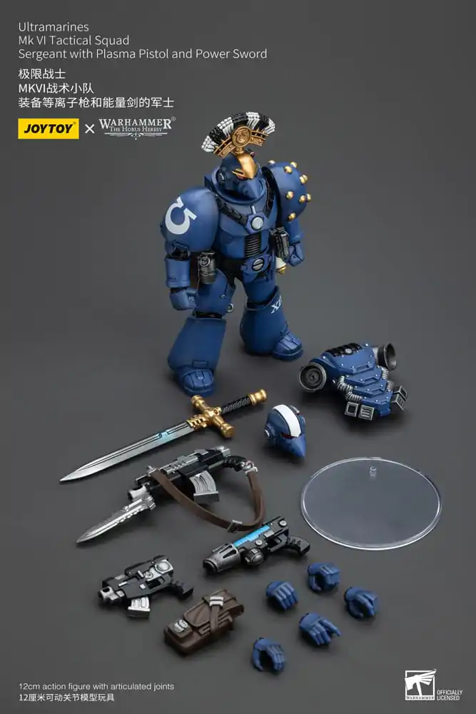 Warhammer The Horus Heresy akčná figúrka 1/18 Ultramarines MK VI Tactical Squad Sergeant s plazmovou pištoľou a karddal 12 cm termékfotó