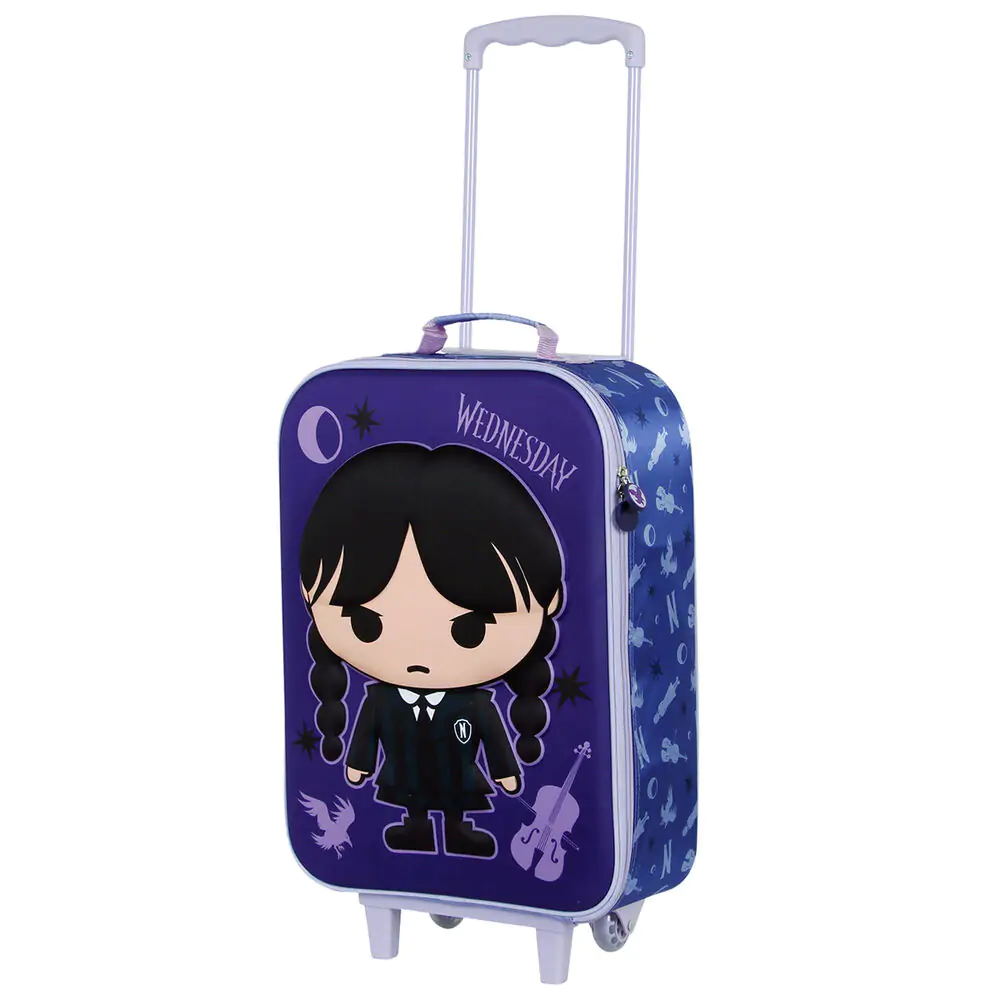 Wednesday chibi 3D kufor na kolieskach produktová fotografia