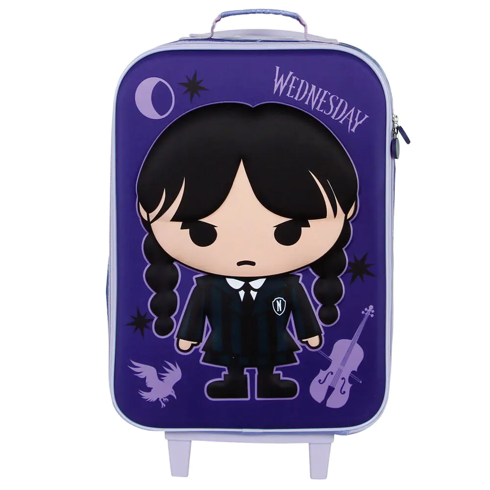 Wednesday chibi 3D kufor na kolieskach produktová fotografia