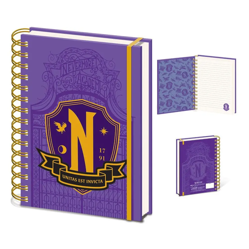 Wednesday Wiro A5 zápisník Nevermore Shield produktová fotografia