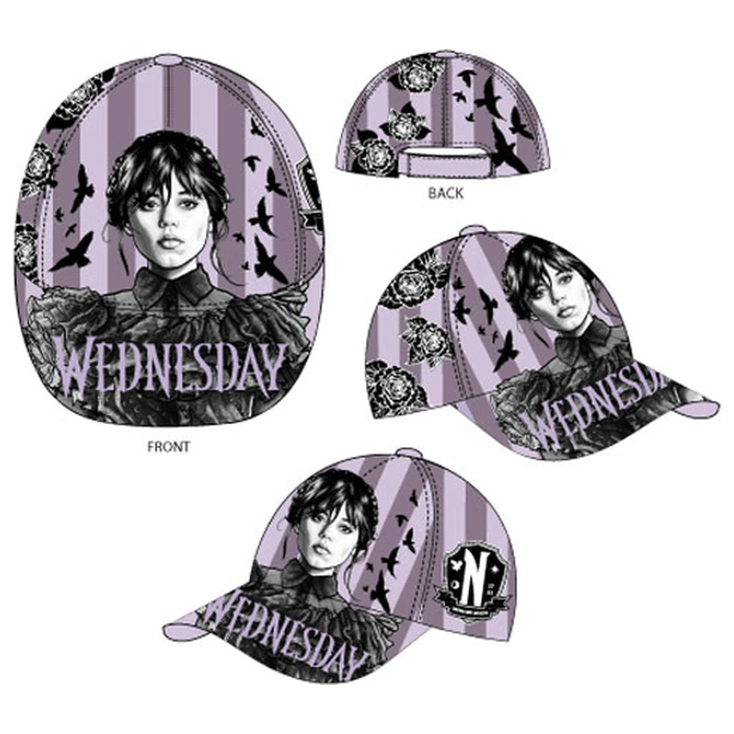 Wednesday Raven Detská baseballová čiapka 52 cm produktová fotografia