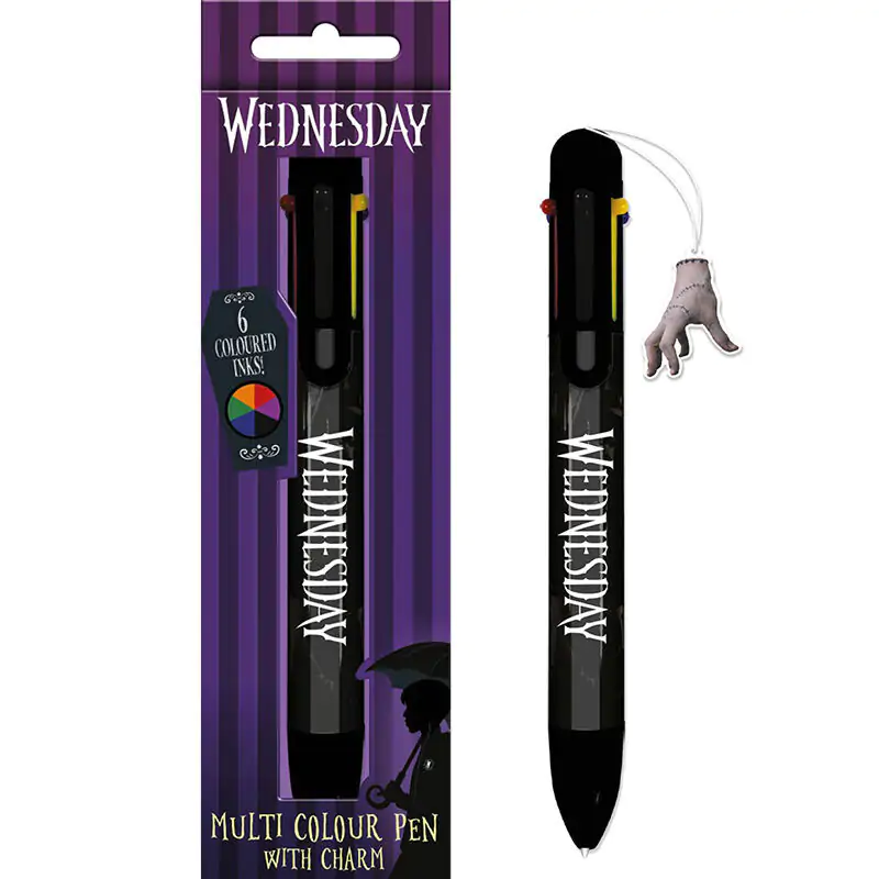 Wednesday viacfarebné pero produktová fotografia