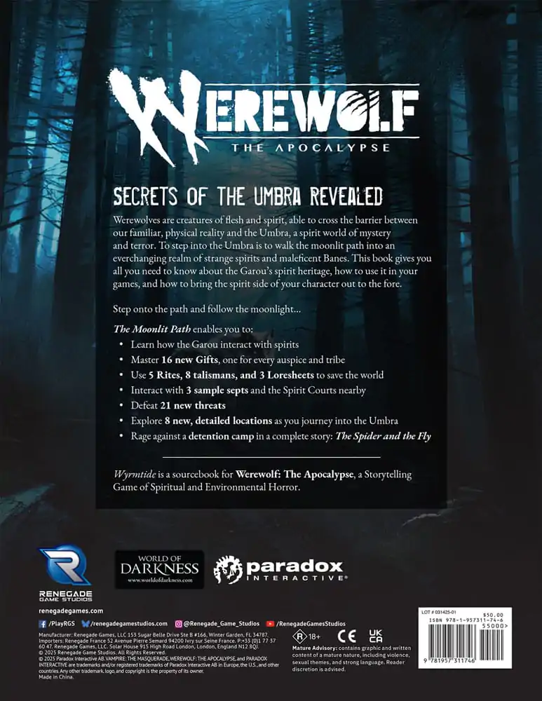 Werewolf: The Apocalypse 5th Edition RPG Príručka The Moonlit Path *Anglická Verzia* produktová fotografia
