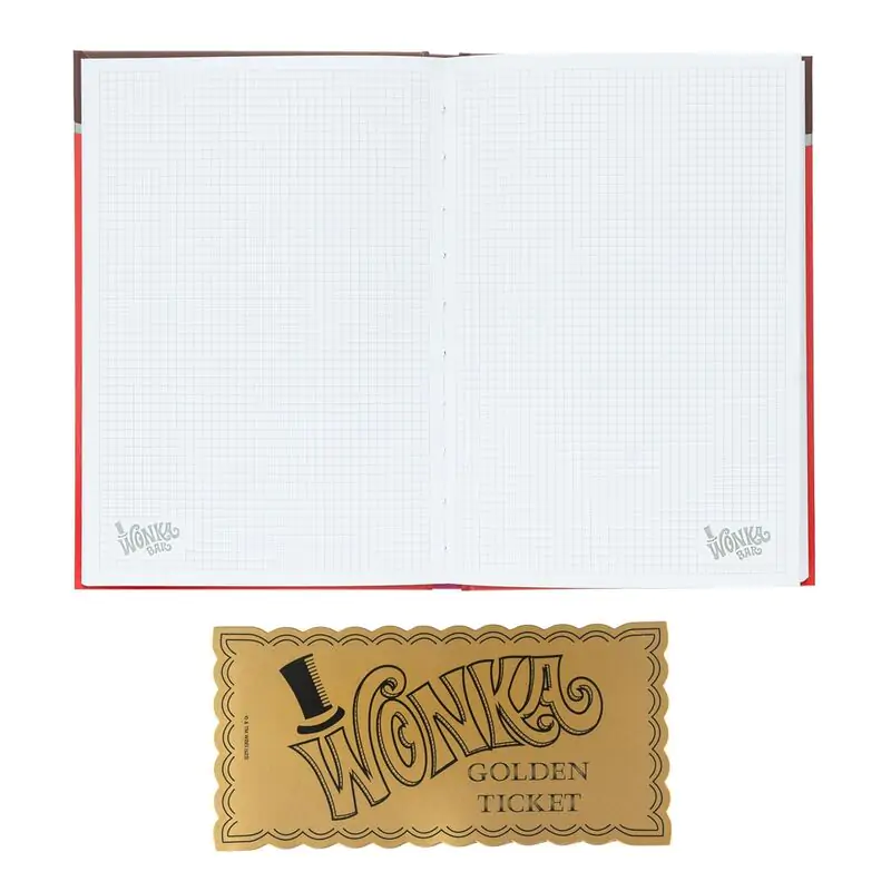 Willy Wonka Wonka Bar A5 prémiový zápisník produktová fotografia