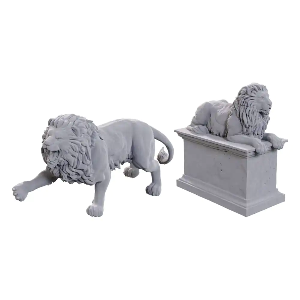 WizKids Deep Cuts Miniatures Unpainted Miniatures 2-Pack Stone Lion termékfotó