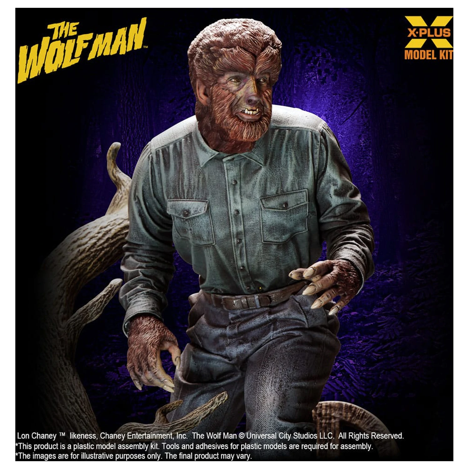 Wolf Man Plastic Model Kit 1/8 Lon Chaney Jr. ako Wolf Man 22 cm produktová fotografia