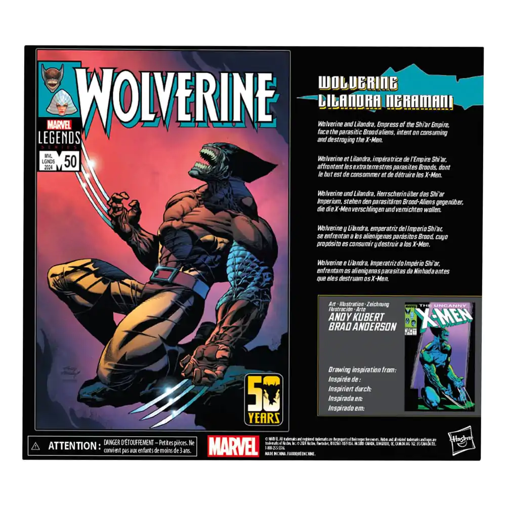 Wolverine 50. výročie Marvel Legends akčná figúrka 2-balenie Wolverine a Lilandra Neramani 15 cm termékfotó