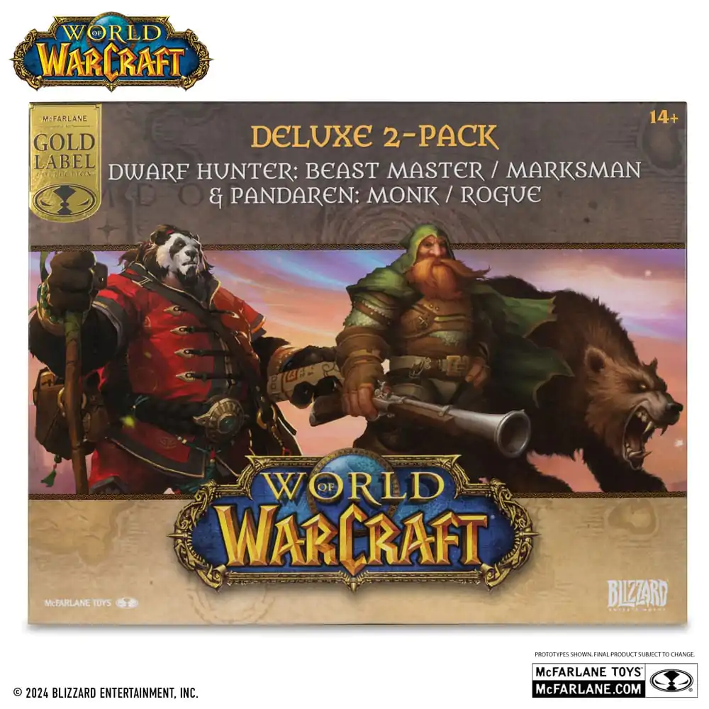 World of Warcraft PVC sošky 2-balenie 1/12 Dwarf Hunter: Beast Master & Pandaren: Monk (Gold Label) 15 cm termékfotó