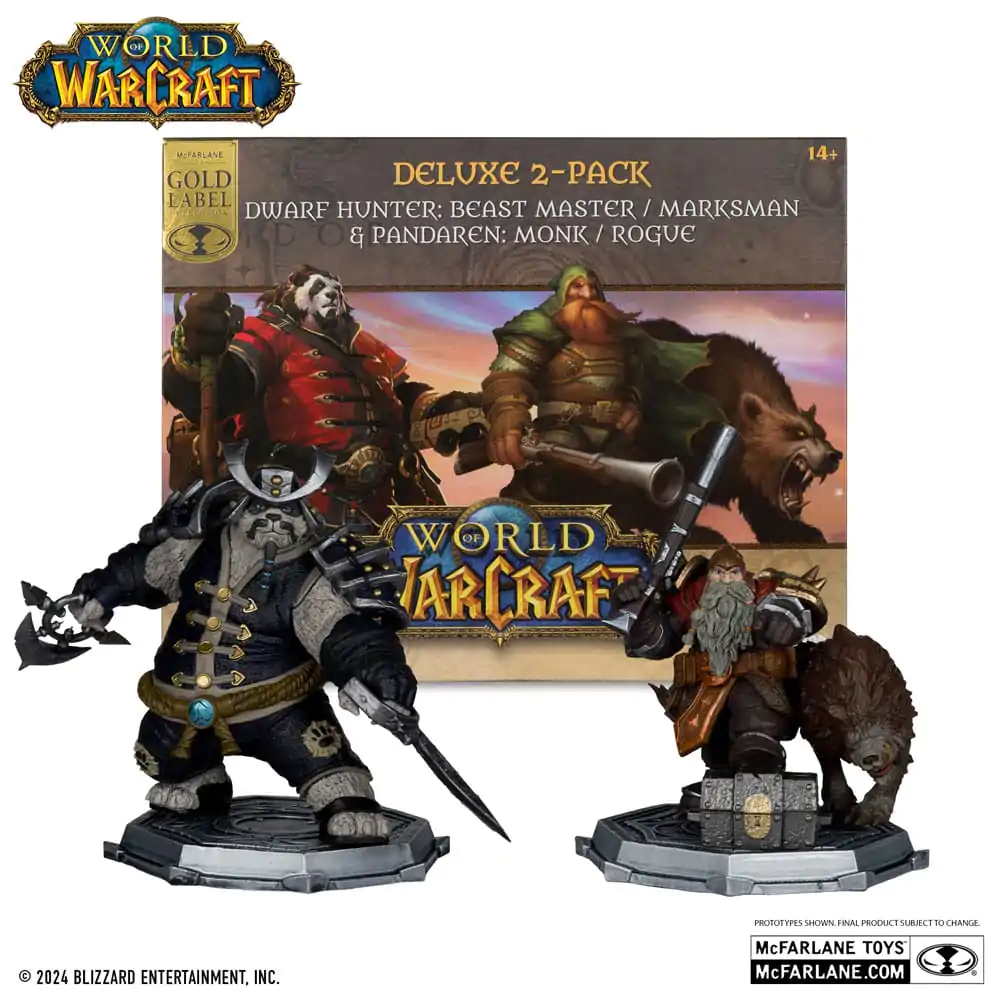 World of Warcraft PVC sošky 2-balenie 1/12 Dwarf Hunter: Beast Master & Pandaren: Monk (Gold Label) 15 cm termékfotó