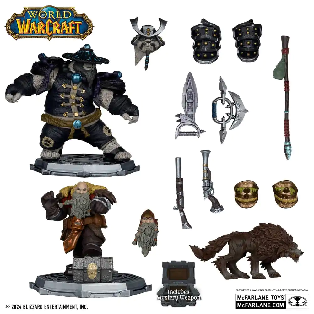 World of Warcraft PVC sošky 2-balenie 1/12 Dwarf Hunter: Beast Master & Pandaren: Monk (Gold Label) 15 cm termékfotó