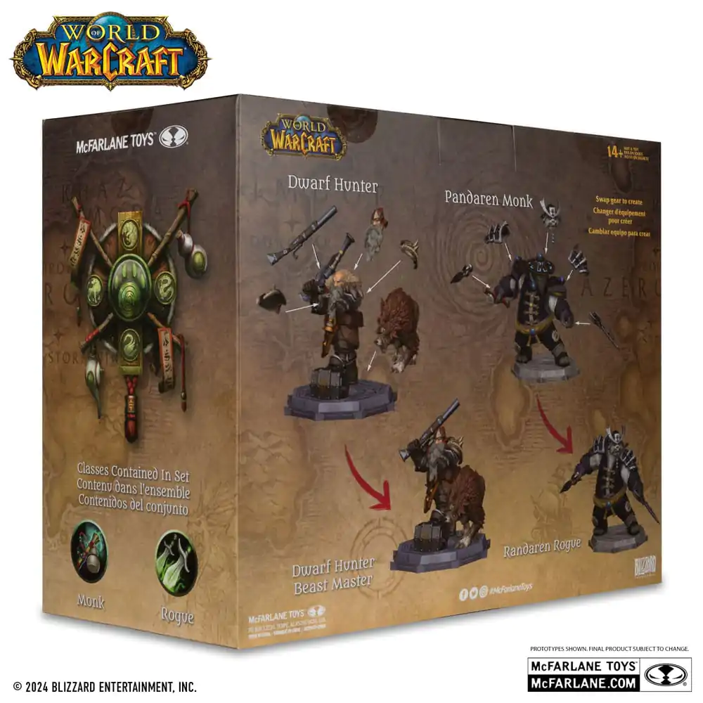 World of Warcraft PVC sošky 2-balenie 1/12 Dwarf Hunter: Beast Master & Pandaren: Monk (Gold Label) 15 cm termékfotó