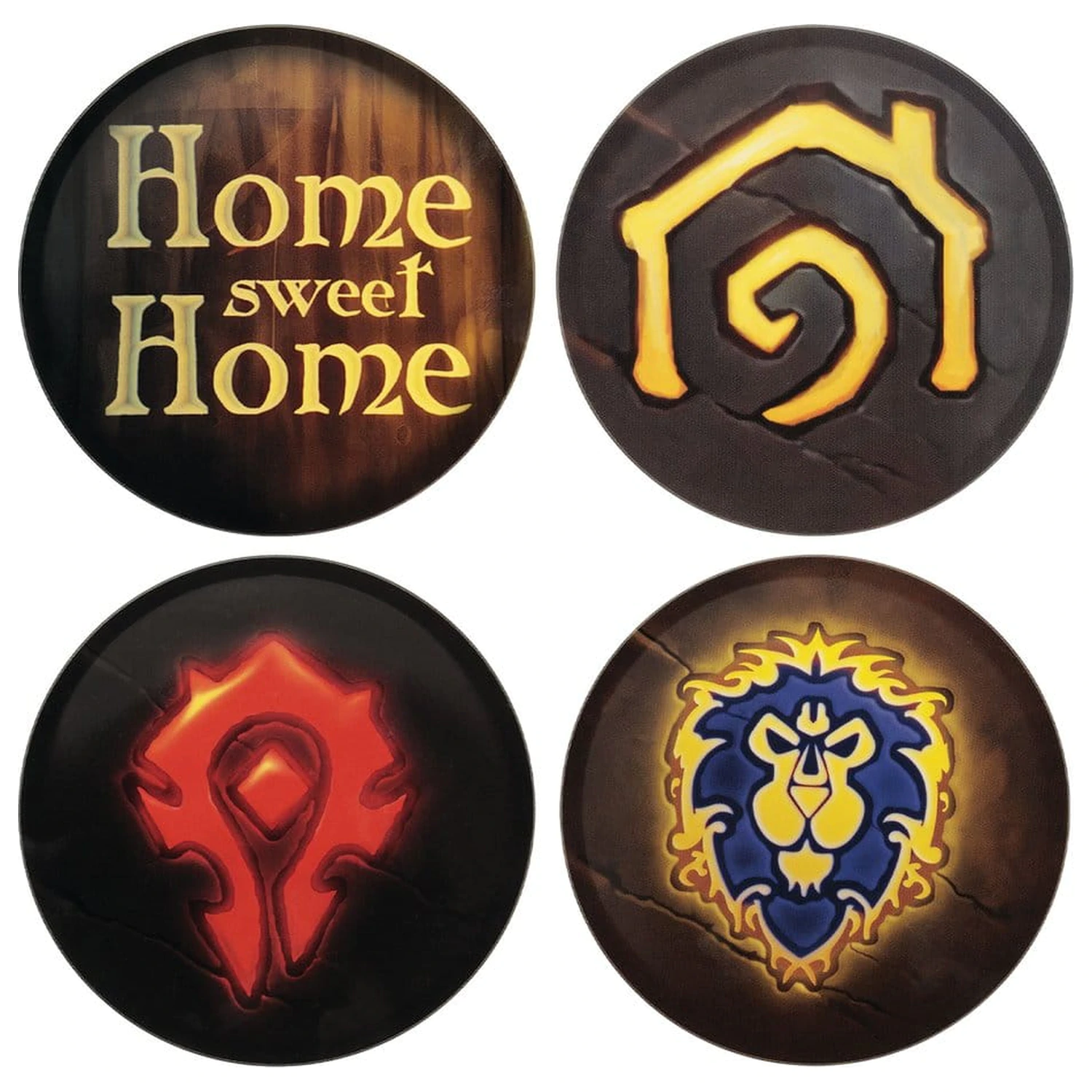World of Warcraft podložky pod poháre, súprava 4 kusov, potlačené kovové produktová fotografia