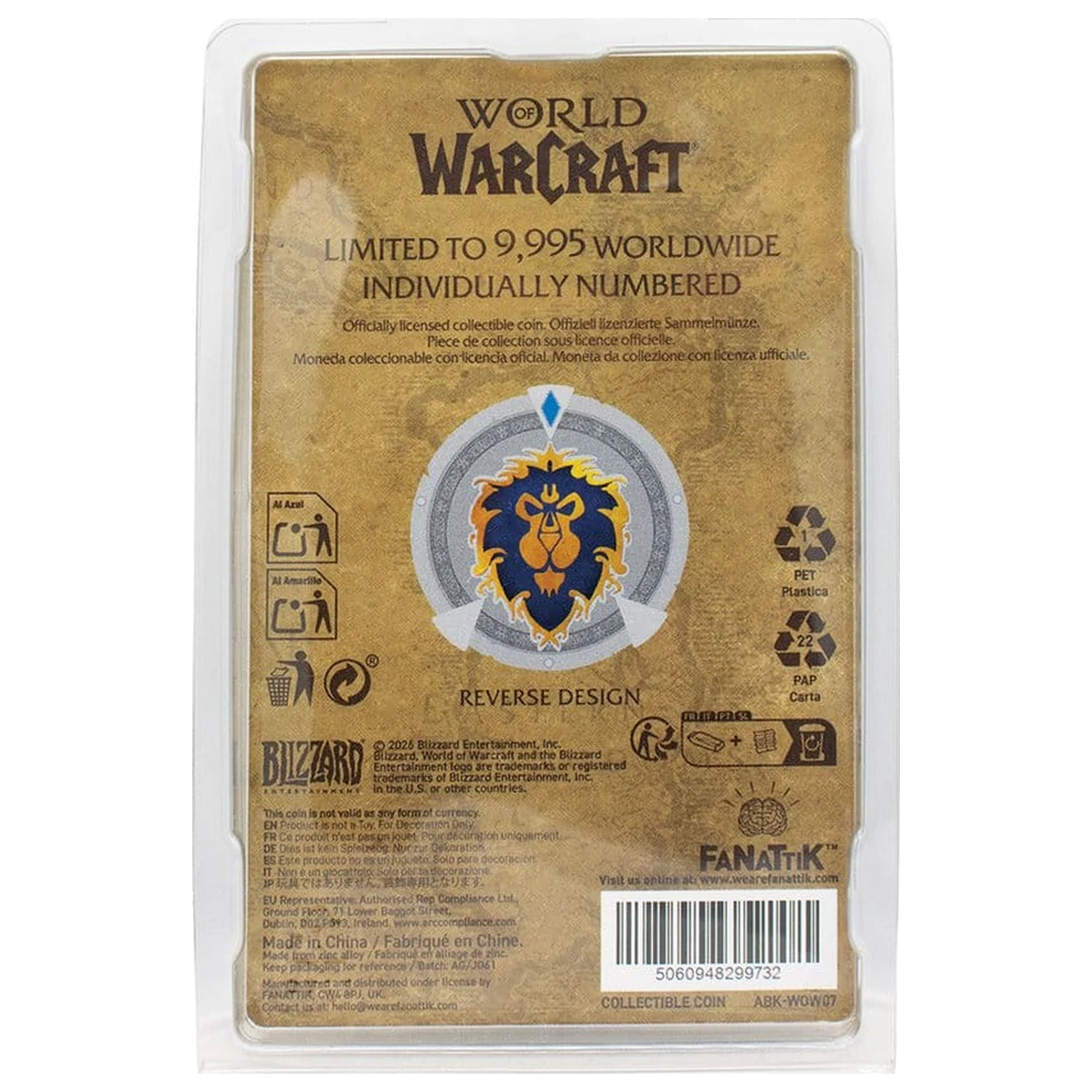 World of Warcraft zberateľská minca Faction limitovaná edícia produktová fotografia