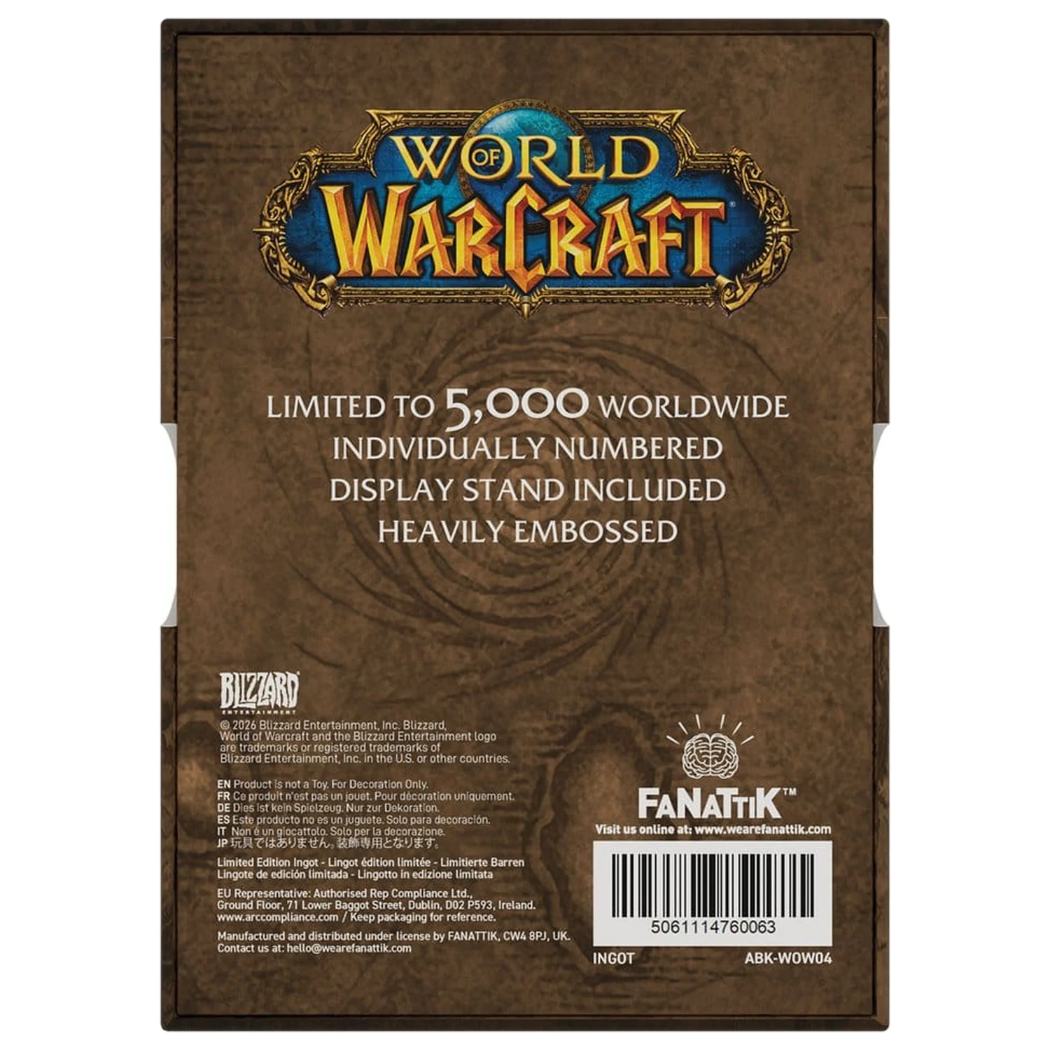World of Warcraft kryt zliatku Limitovaná edícia produktová fotografia