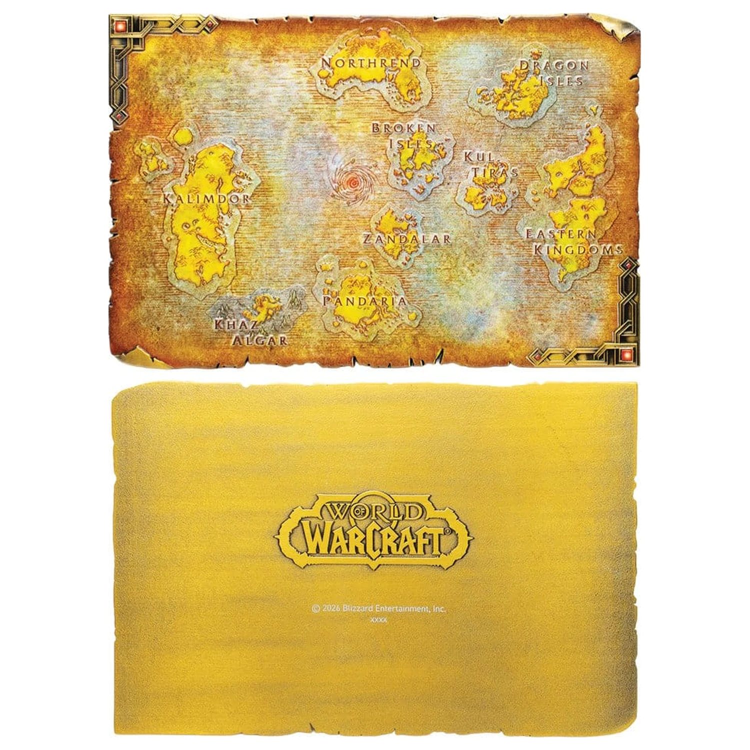 Replika kovovej mapy Azerothu World of Warcraft limitovaná edícia 12 x 18 cm produktová fotografia