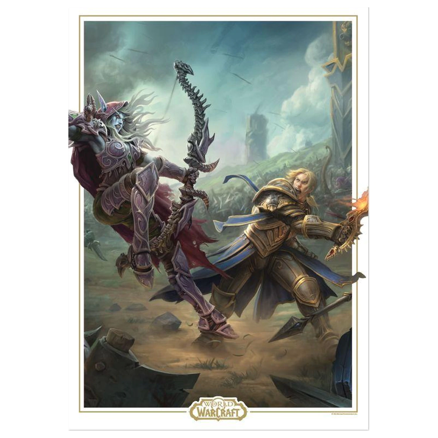 World of Warcraft Sylvanas vs Anduin Umelecká potlač Limitovaná edícia produktová fotografia