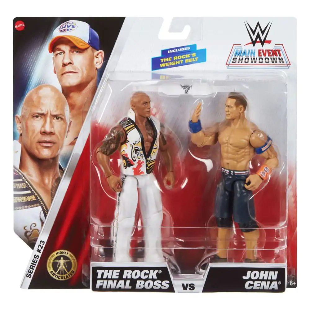 WWE Main Event Showdown akčné figúrky The Rock Final Boss vs John Cena balenie 2 kusov 15 cm produktová fotografia