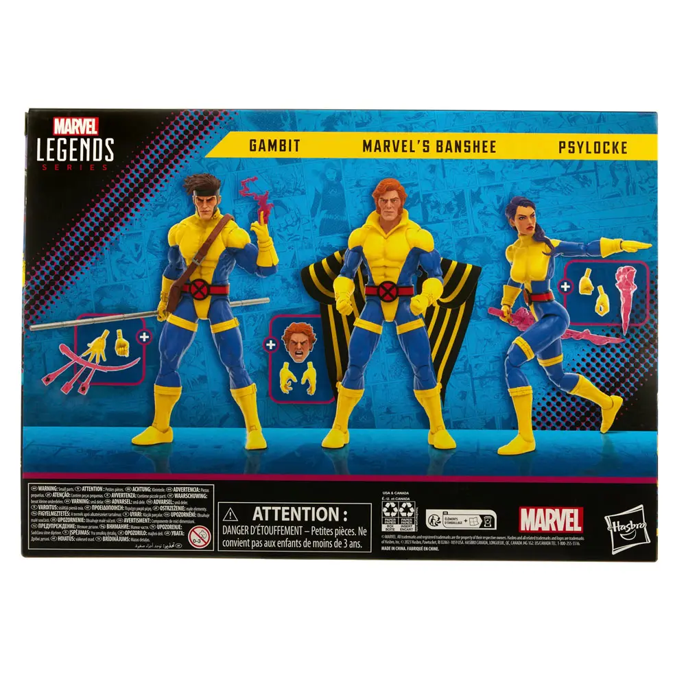 X-Men 60th Anniversary Marvel Legends Balenie 3 akčných figúrok Gambit, Marvel's Banshee, Psylocke 15 cm produktová fotografia
