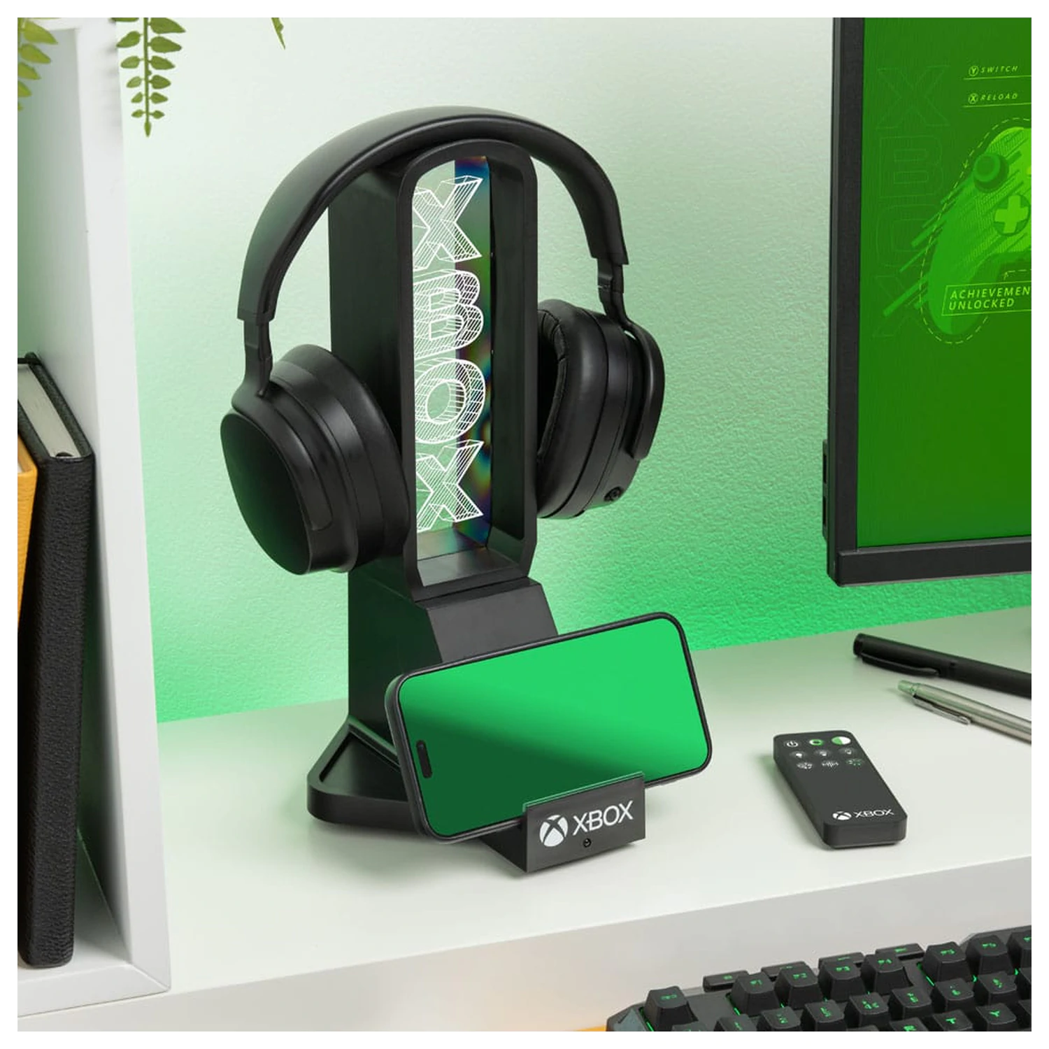 XBox stojan na slúchadlá na stôl so svetlom 30 cm produktová fotografia