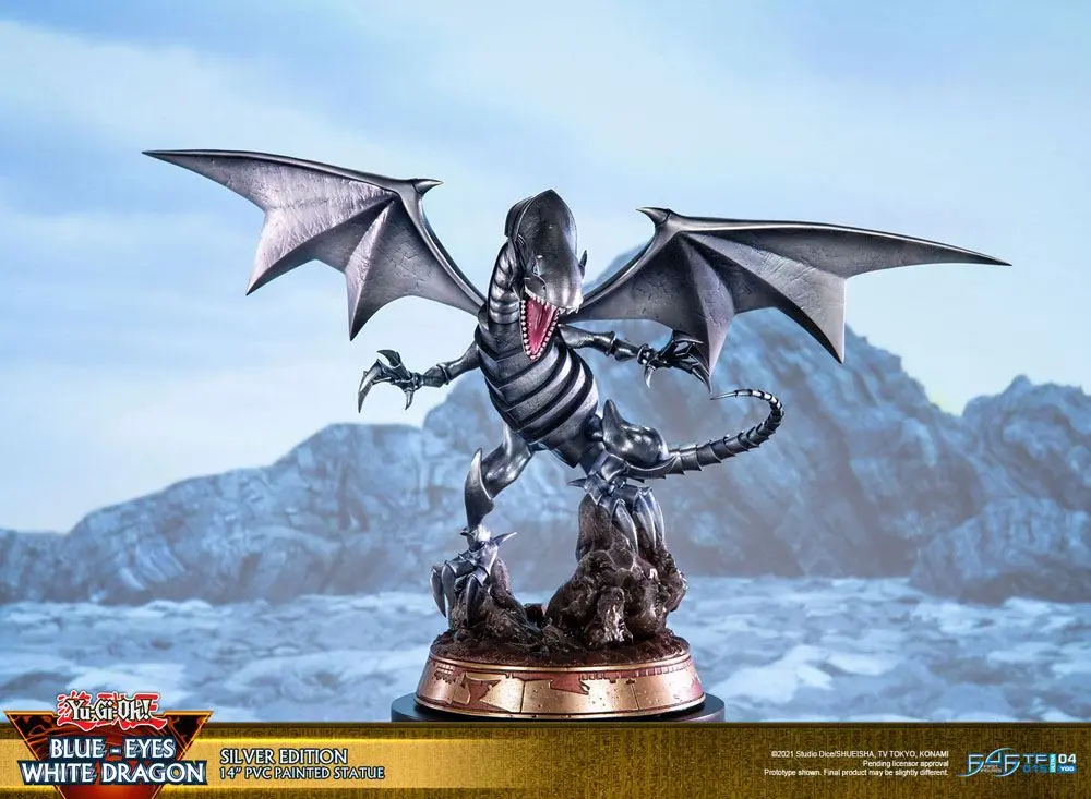 Yu-Gi-Oh! PVC Socha Blue-Eyes White Dragon Silver Edition 35 cm produktová fotografia