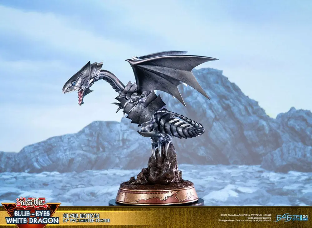 Yu-Gi-Oh! PVC Socha Blue-Eyes White Dragon Silver Edition 35 cm produktová fotografia