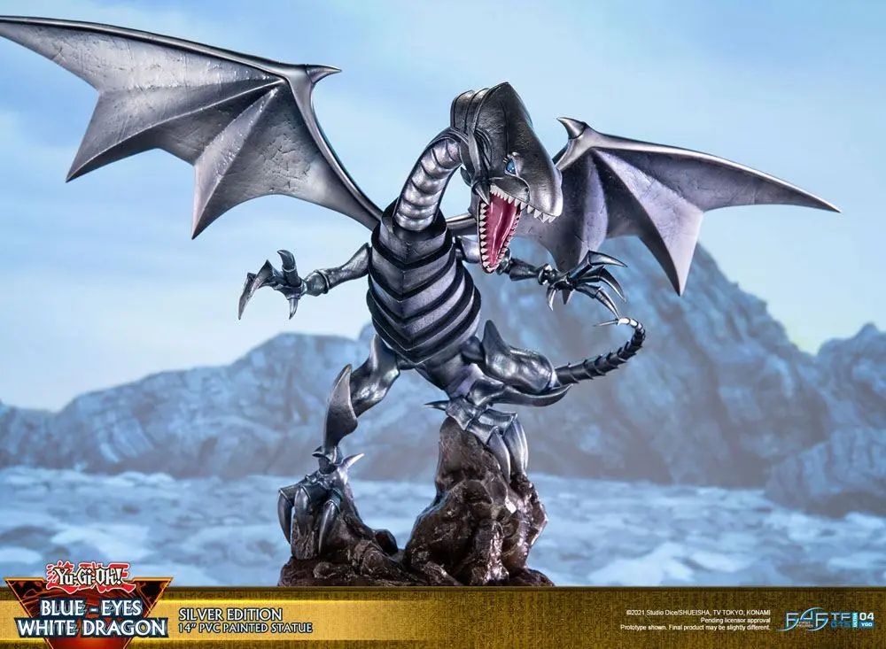 Yu-Gi-Oh! PVC Socha Blue-Eyes White Dragon Silver Edition 35 cm produktová fotografia