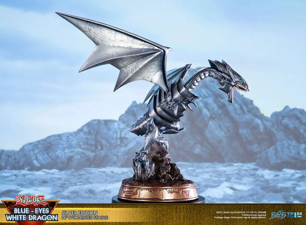 Yu-Gi-Oh! PVC Socha Blue-Eyes White Dragon Silver Edition 35 cm produktová fotografia
