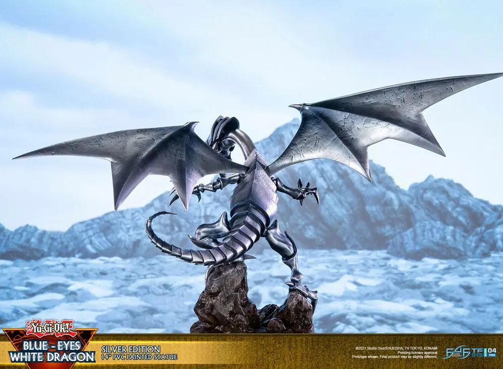 Yu-Gi-Oh! PVC Socha Blue-Eyes White Dragon Silver Edition 35 cm produktová fotografia