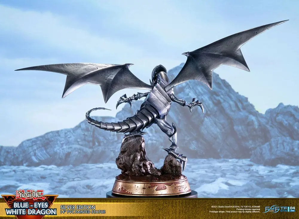 Yu-Gi-Oh! PVC Socha Blue-Eyes White Dragon Silver Edition 35 cm produktová fotografia