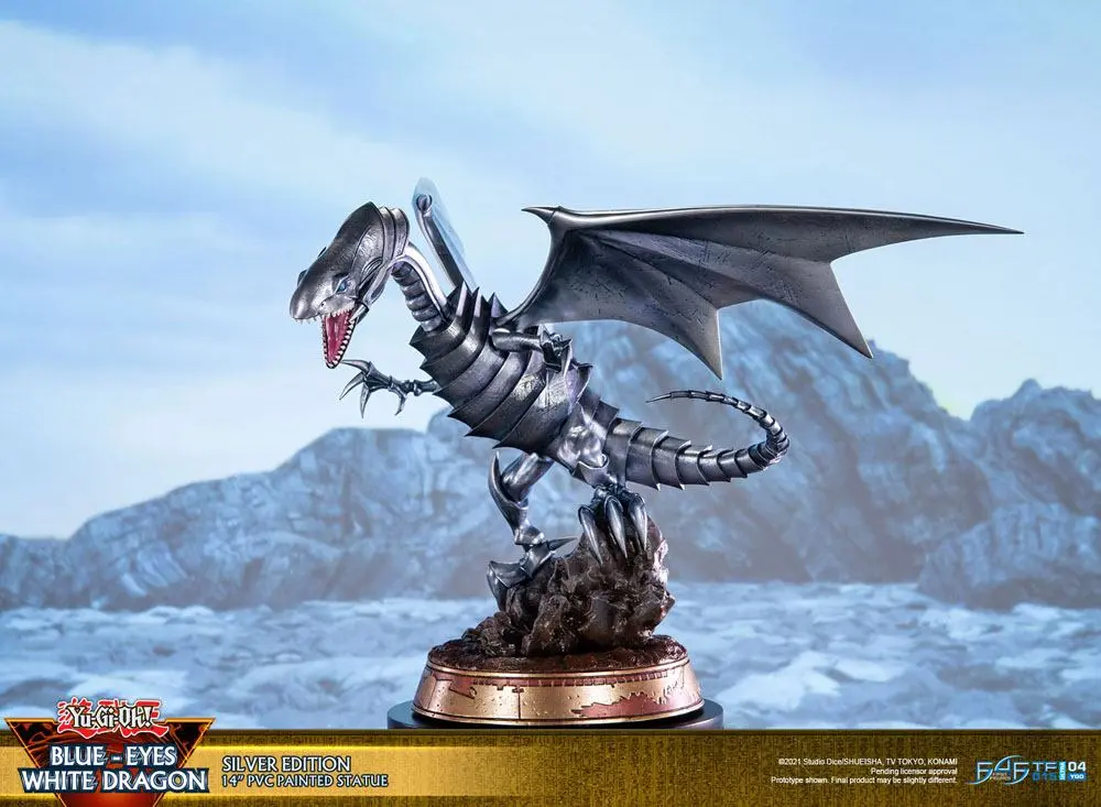 Yu-Gi-Oh! PVC Socha Blue-Eyes White Dragon Silver Edition 35 cm produktová fotografia