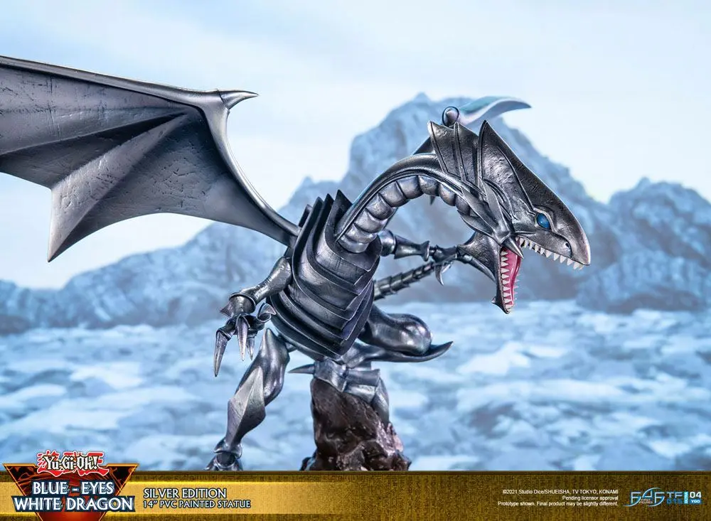 Yu-Gi-Oh! PVC Socha Blue-Eyes White Dragon Silver Edition 35 cm produktová fotografia