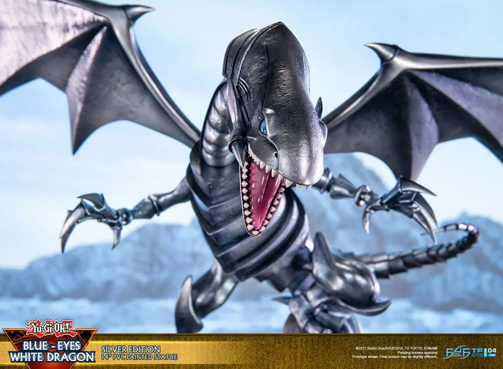 Yu-Gi-Oh! PVC Socha Blue-Eyes White Dragon Silver Edition 35 cm produktová fotografia