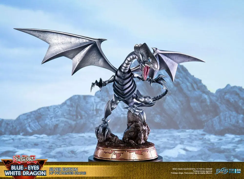 Yu-Gi-Oh! PVC Socha Blue-Eyes White Dragon Silver Edition 35 cm produktová fotografia