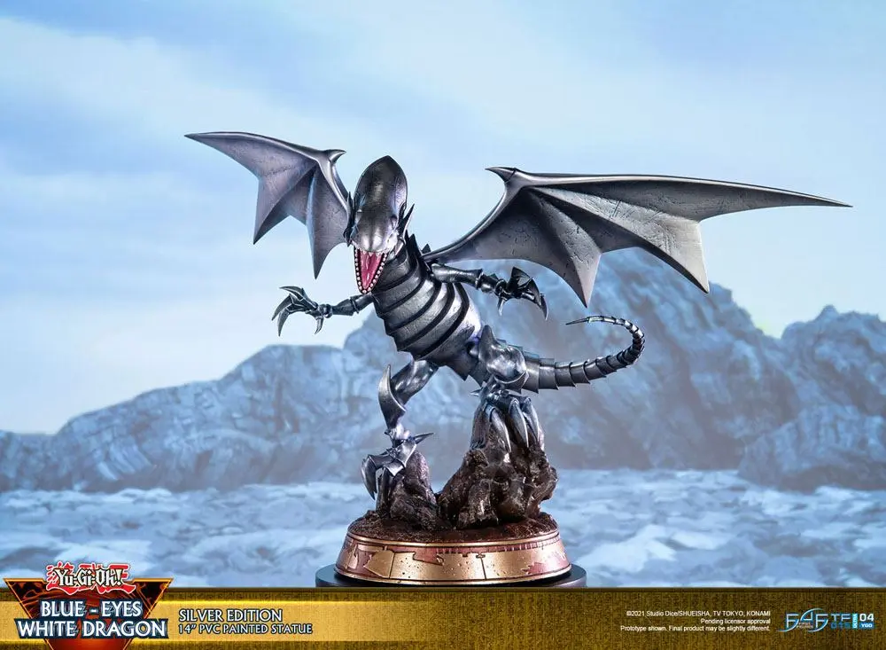 Yu-Gi-Oh! PVC Socha Blue-Eyes White Dragon Silver Edition 35 cm produktová fotografia