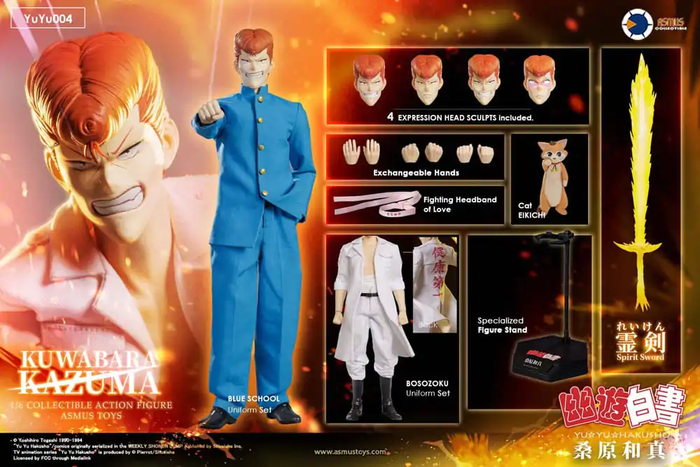 Yu Yu Hakusho Akčná figúrka 1/6 Kazuma Kuwabara 30 cm termékfotó