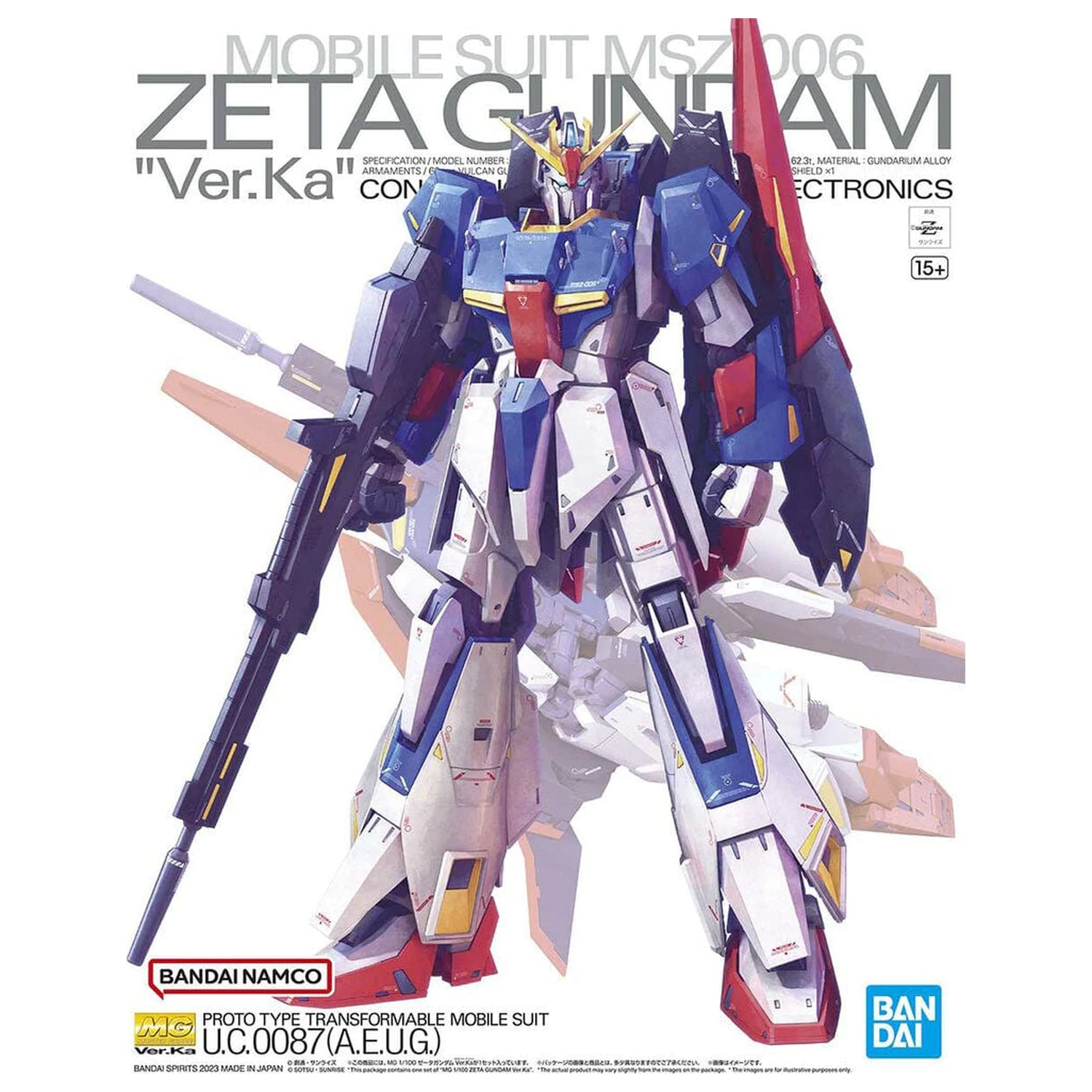 Zeta Gundam MSZ-006 Zeta Gundam Ver. Ka Modelová stavebnica mobilného obleku MG 1/100 produktová fotografia