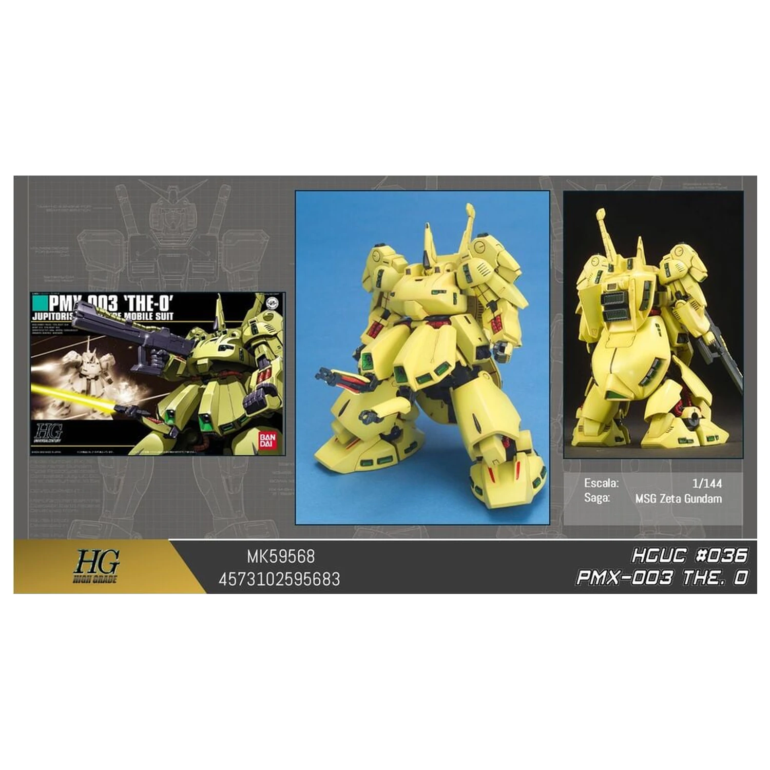 Zeta Gundam PMX-003 The-O Mobile Suit Model Kit HGUC 1/144 produktová fotografia