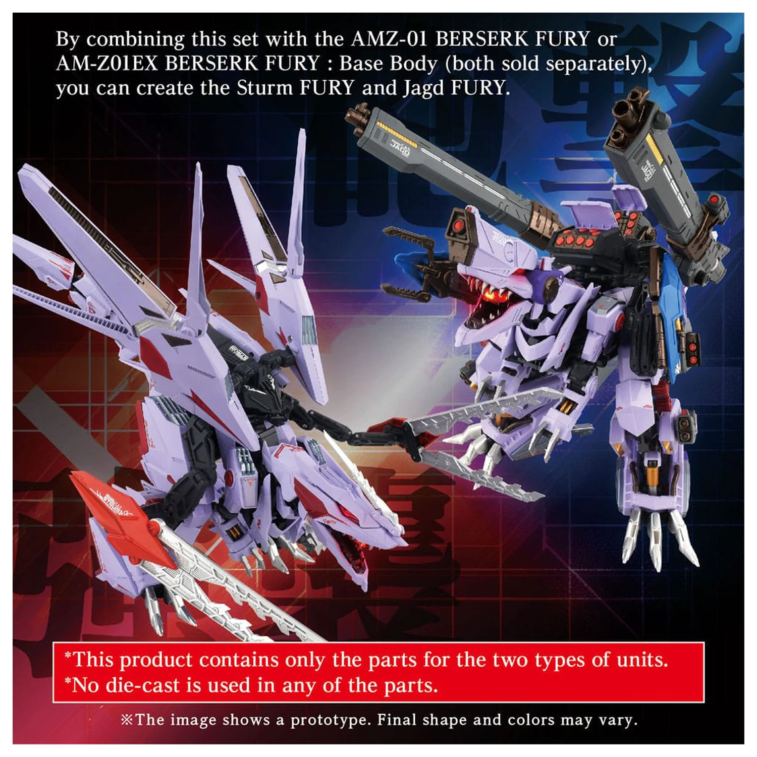 Zoids Model Kit Accesoory Set AM-Z01CP Berserk Fury Sturm & Jagd Unit produktová fotografia