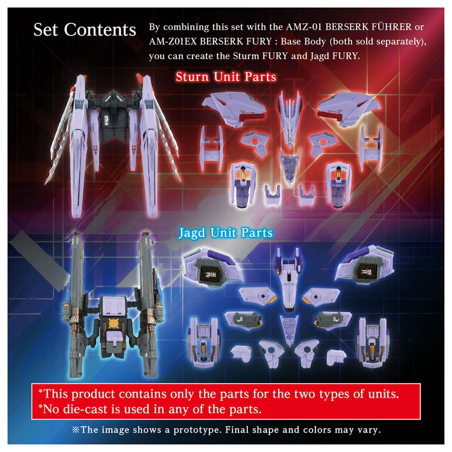 Zoids Model Kit Accesoory Set AM-Z01CP Berserk Fury Sturm & Jagd Unit produktová fotografia