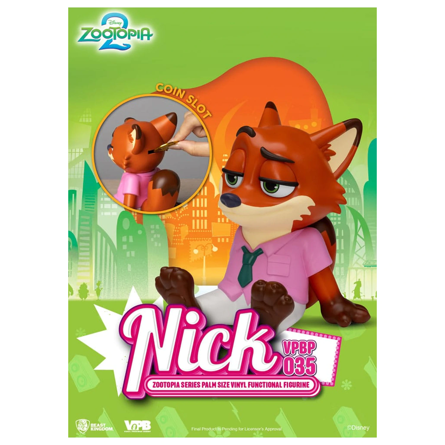 Zootopia Piggy Vinylová banka Nick 15 cm produktová fotografia