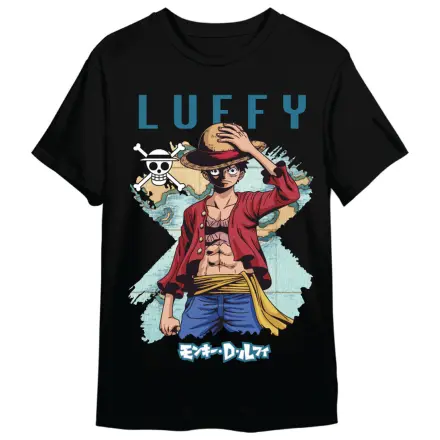 One Piece Monkey D. Luffy mapa dospelácke tričko produktová fotografia