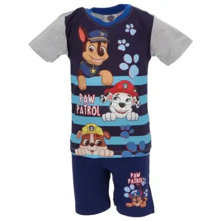 Paw Patrol Happy Stripes Grey krátke detské pyžamá produktová fotografia
