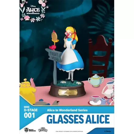 Alice in Wonderland Mini Diorama Stage PVC Socha Glasses Alice 10 cm produktová fotografia