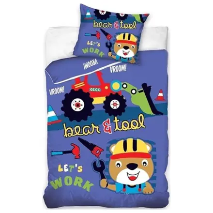 Obliečka na paplón s motívom zvierat, medveďa a náradia produktová fotografia