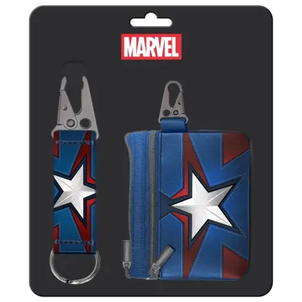 Marvel Captain America prívesok na kľúče + sada peňaženiek produktová fotografia
