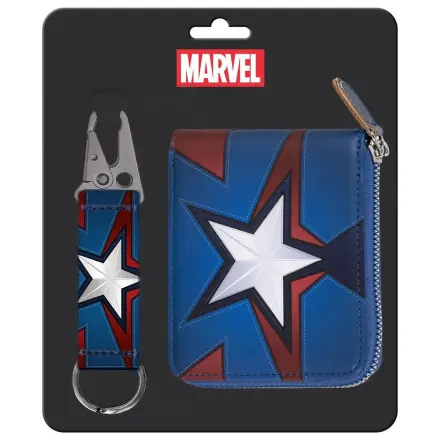 Marvel Captain America kľúčenka + súprava peňaženky produktová fotografia