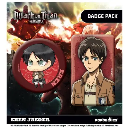 Attack on Titan odznaky 2 kusy Eren Jaeger produktová fotografia